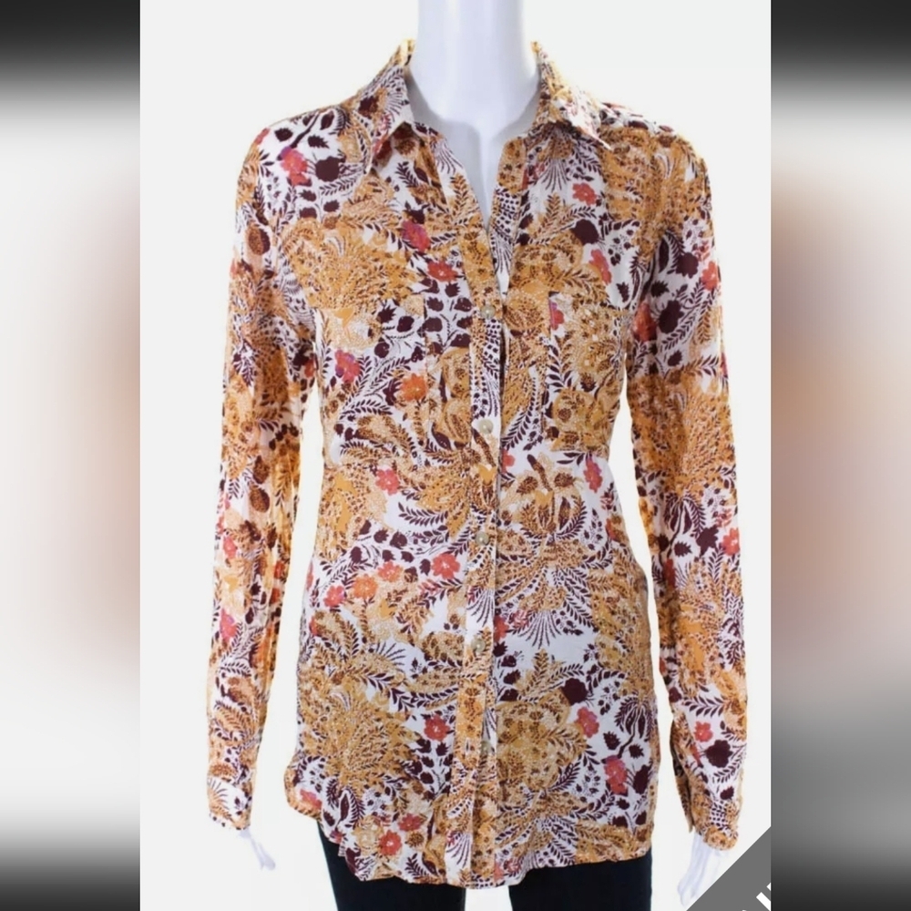 Anthropologie| Pilcro| Floral Button Up Blouse